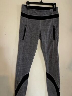 lululemon athletica Gray Leggings with Black Trim